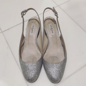 L.K. Bennett sling-back shinning heels